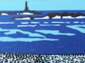 normandie 2 3kl linodruk blauw