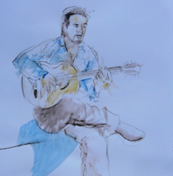 gitarist 1 tekening krijt gitarist 1 tekening krijt